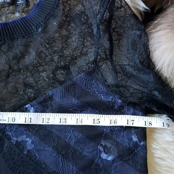 𝅺ZARA Lace Mini Dress black and navy size medium - Picture 9 of 9